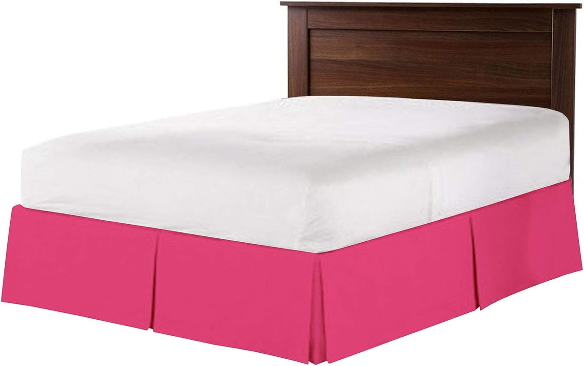 100% Cotton 800 Thread Count Box Pleated Bed Skirt - Luxury Pleated Dust Ruffle, Bed Skirt, Easy Fit with 15 Inch Tailored Drop, King Size White Solid