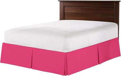 100% Cotton 800 Thread Count Box Pleated Bed Skirt - Luxury Pleated Dust Ruffle, Bed Skirt, Easy Fit with 15 Inch Tailored Drop, King Size White Solid