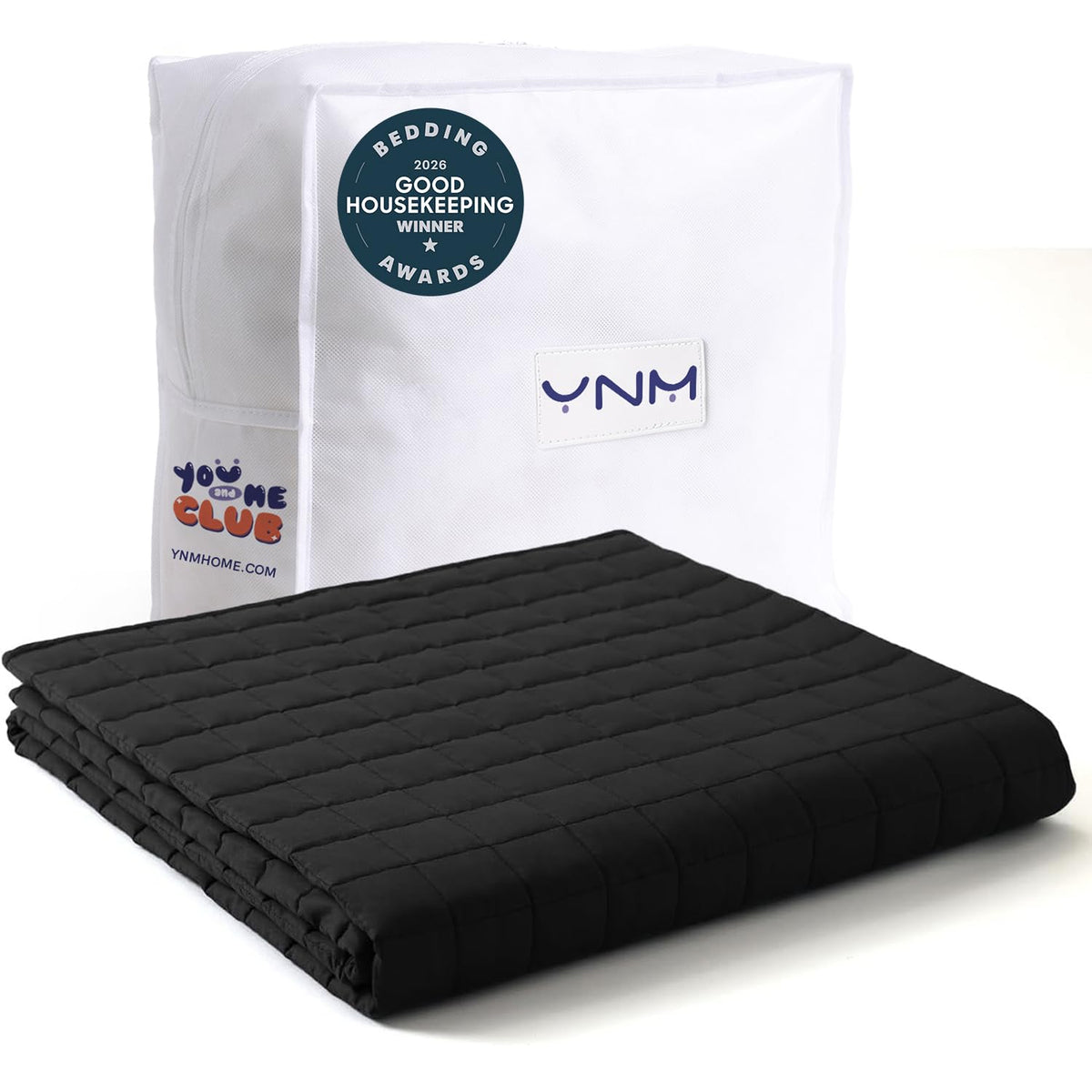 YnM 15lbs Weighted Blanket for Adults, 48x72 Inches, Dark Grey