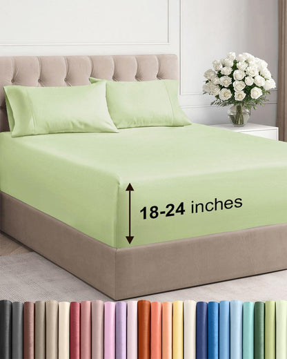 Extra Deep King Sheet Set - 4 Piece Breathable & Cooling - Antique White