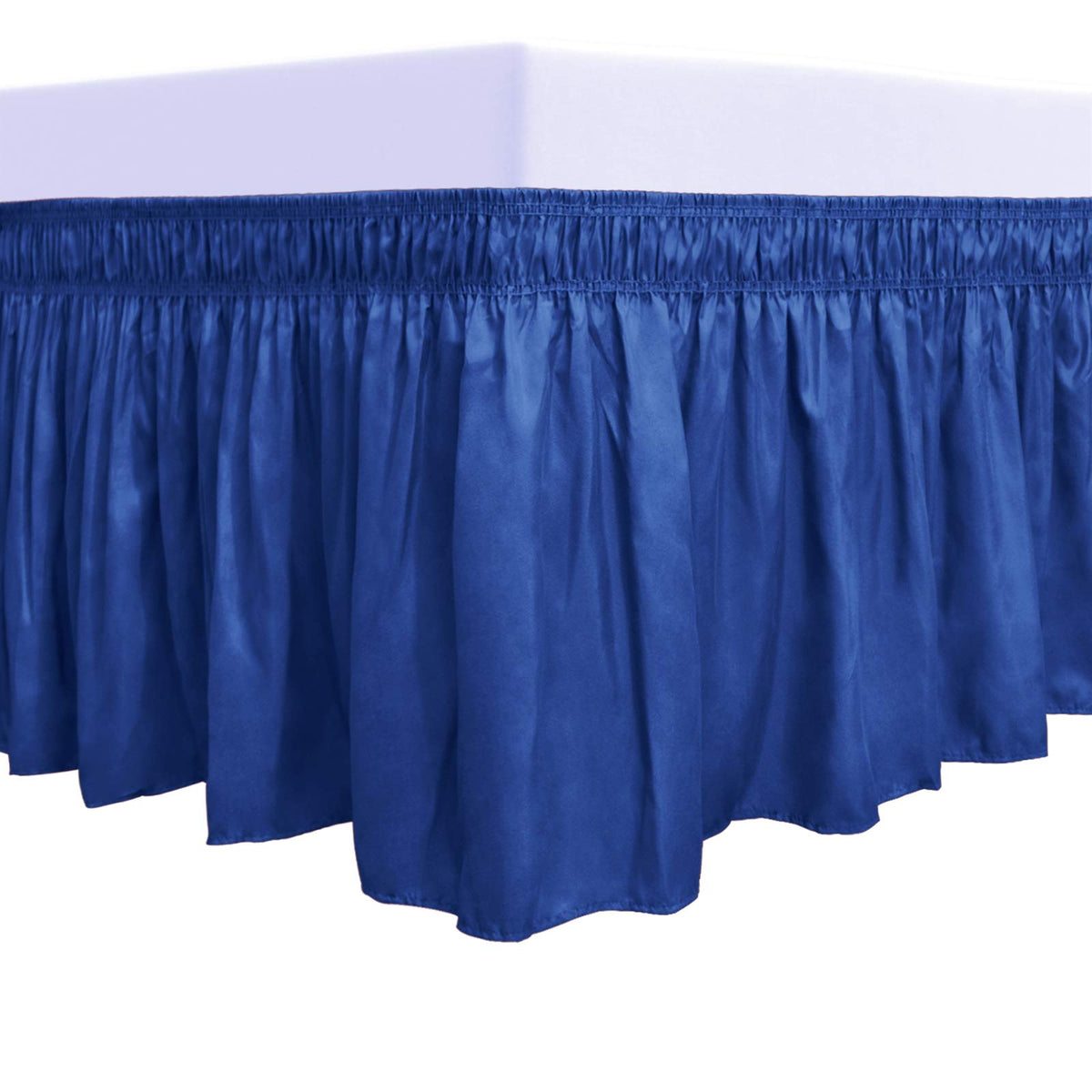 PureFit Wrap Around Ruffled Bed Skirt, White, Queen/King - 18" Drop
