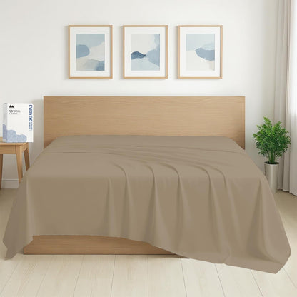 Mayfair Linen 100% Organic Cotton Percale Flat Sheet Full Size - 1 PC Flat Sheet, White - Crisp, Cool and Strong Bed Linen, Top Sheets for Hot Sleepers, Luxury Breathable GOTS Certified Sheets