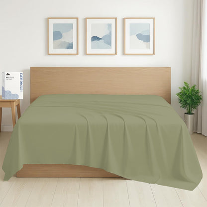Mayfair Linen 100% Organic Cotton Percale Flat Sheet Full Size - 1 PC Flat Sheet, White - Crisp, Cool and Strong Bed Linen, Top Sheets for Hot Sleepers, Luxury Breathable GOTS Certified Sheets