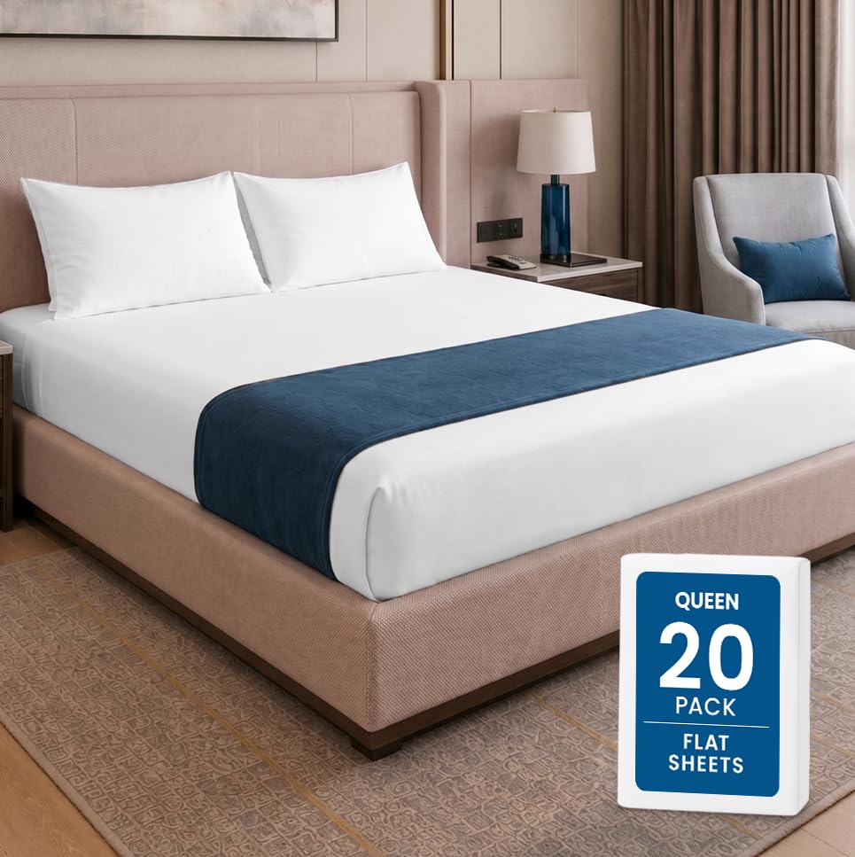 Queen Size Flat Sheet Only, Ultra Soft & Breathable Hotel Sheets, Grey