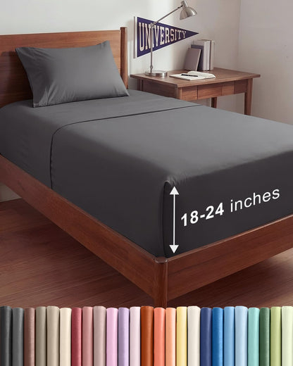 Extra Deep King Sheet Set - 4 Piece Breathable & Cooling - Antique White
