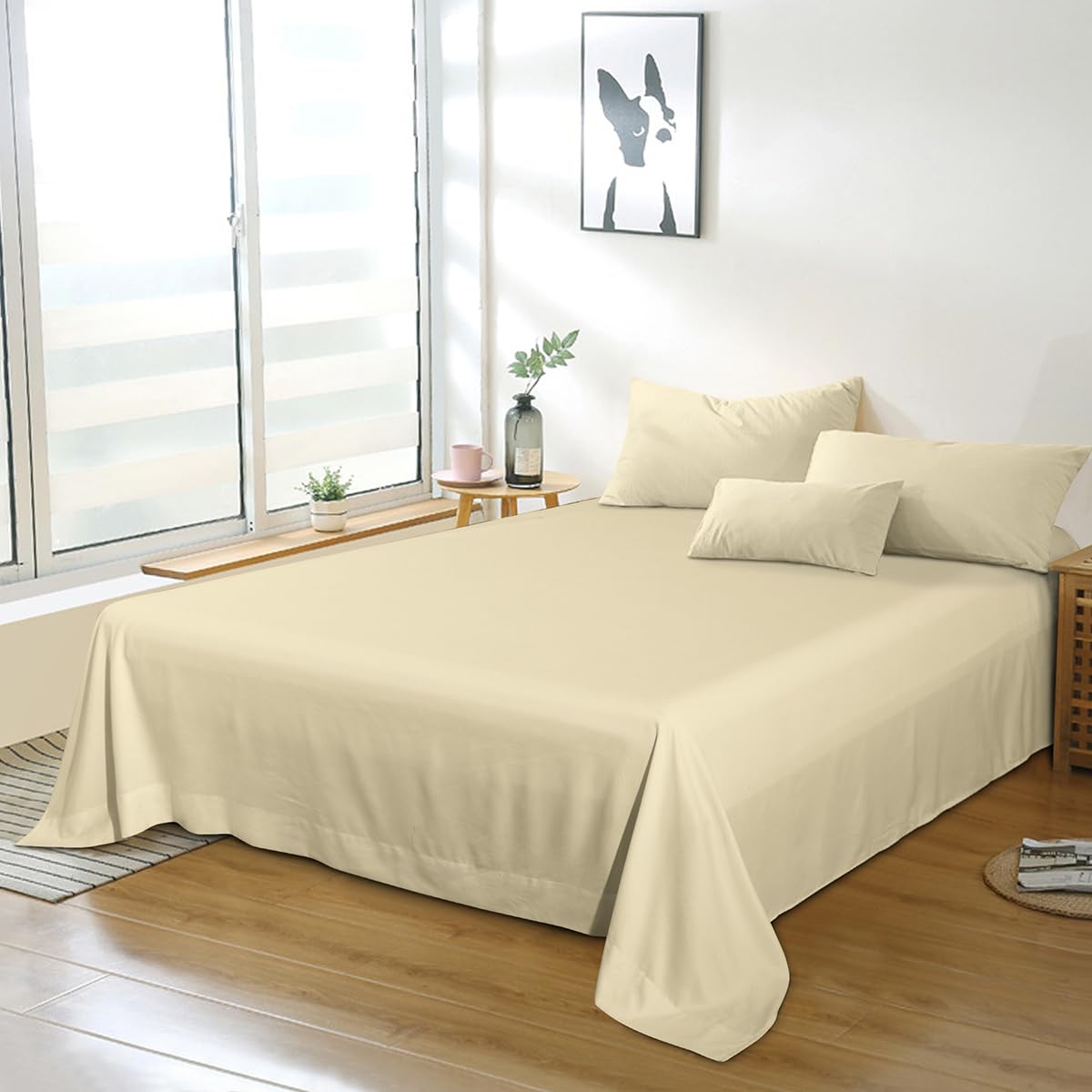Bedding Twin Flat Sheet - Soft Brushed Microfiber, Shrinkage and Fade Resistant Top Sheet - Easy Care - 1 Flat Sheet Only, Pink