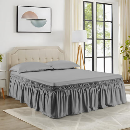 Taupe Wrap Around Bed Skirt,Full/Queen,18" Drop