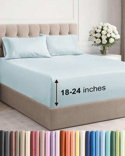 Extra Deep King Sheet Set - 4 Piece Breathable & Cooling - Antique White