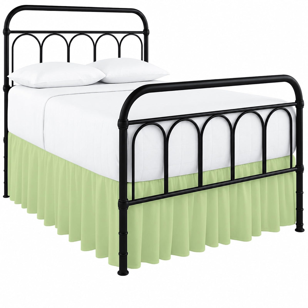 Cottingon Dorm Bed Skirt Twin XL 36" with Split Corners, 100% Microfiber Soft and Stylish, College Room Essential, Extra Long Dust Ruffle for Extended Beds, White