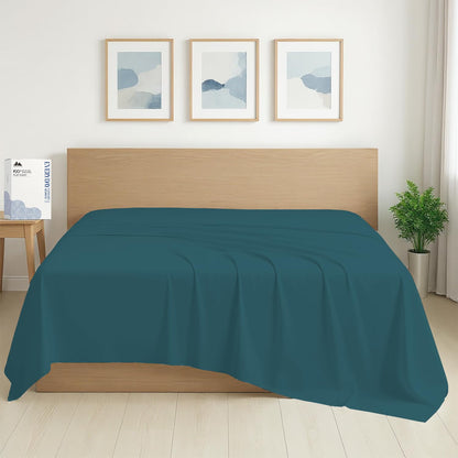 Mayfair Linen 100% Organic Cotton Percale Flat Sheet Full Size - 1 PC Flat Sheet, White - Crisp, Cool and Strong Bed Linen, Top Sheets for Hot Sleepers, Luxury Breathable GOTS Certified Sheets