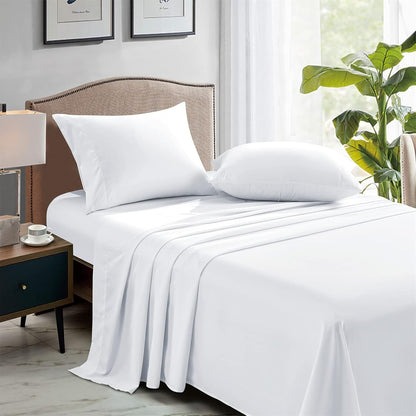 FreshCulture Twin Flat Sheets Only, Pack of 6, Soft Microfiber Bedding Sheets for Home, Salons, Hotels, Bulk Flat Sheets Only Twin Size (White)