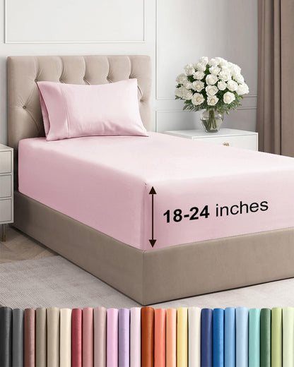 Extra Deep King Sheet Set - 4 Piece Breathable & Cooling - Antique White