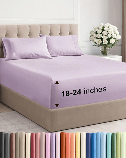 Extra Deep King Sheet Set - 4 Piece Breathable & Cooling - Antique White