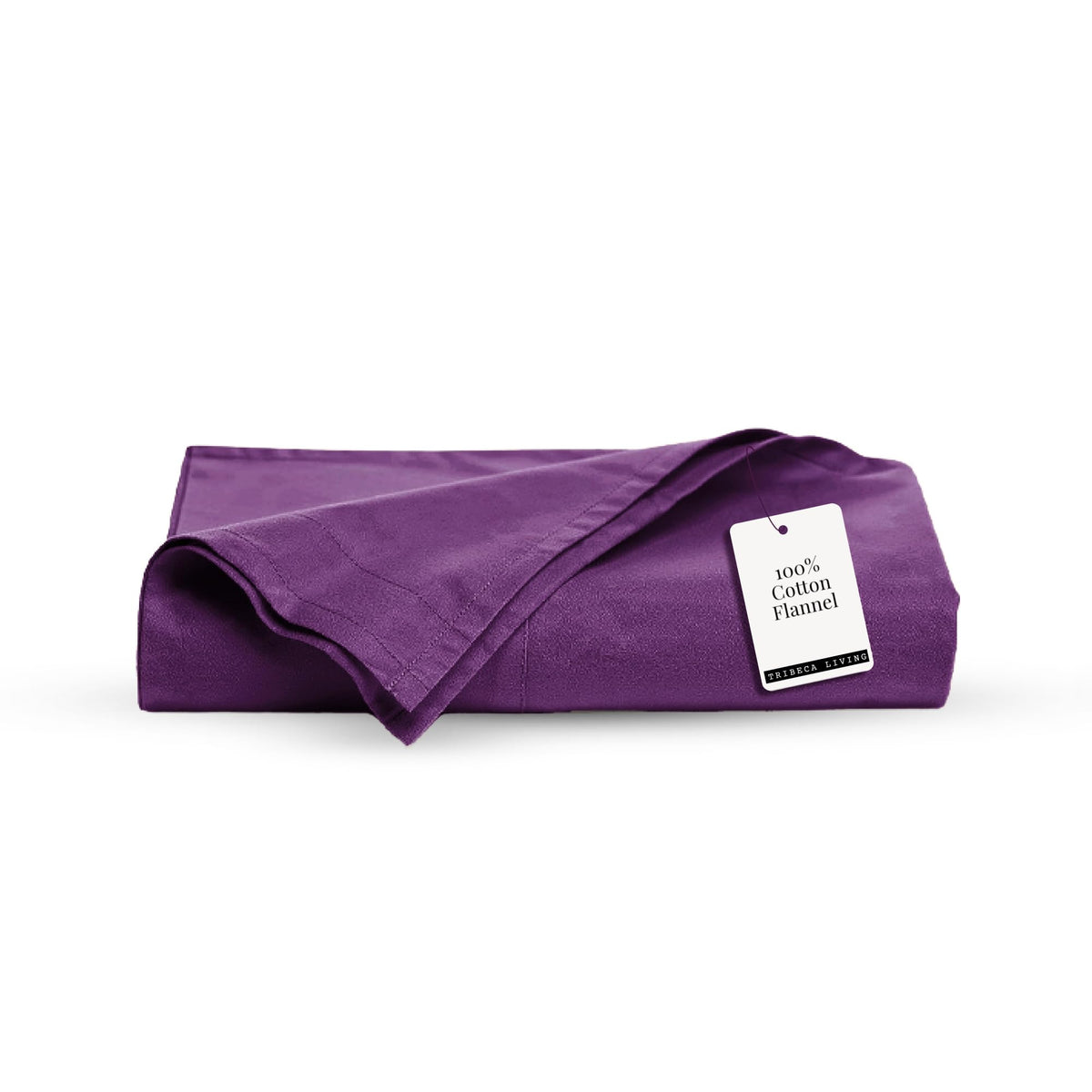 Tribeca Living King Cotton Flannel Flat Sheet Only 170-GSM - Oversized 112 x 106 Inch Dimensions for Generous Bed Coverage - Soft Breathable Bedding in Lavender