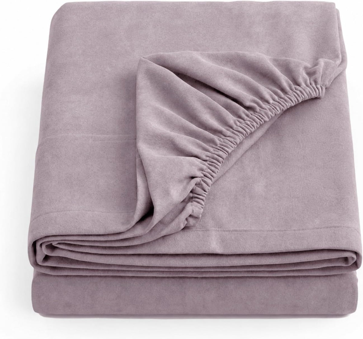Tribeca Living King Cotton Flannel Flat Sheet Only 170-GSM - Oversized 112 x 106 Inch Dimensions for Generous Bed Coverage - Soft Breathable Bedding in Lavender