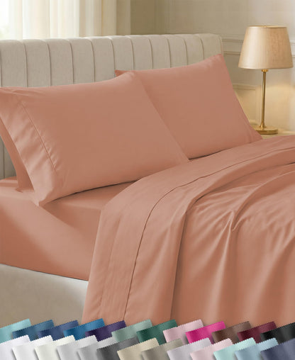 California Design Den Soft 100% Cotton Sateen Queen Bed Sheets Set, White