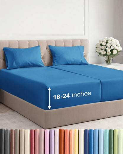 Extra Deep King Sheet Set - 4 Piece Breathable & Cooling - Antique White