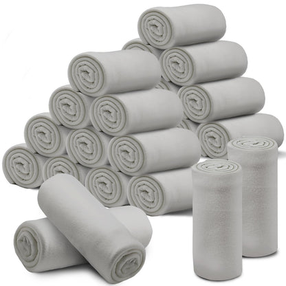 24 Pcs Fleece Blankets Bulk 60 x 50 in, Throw Blankets in Bulk for Wedding, Lightweight Blankets for Bed, Couch, Outdoor Use, Homeless Donation, with Oeko-tex Standard 100 Certified (Blue)