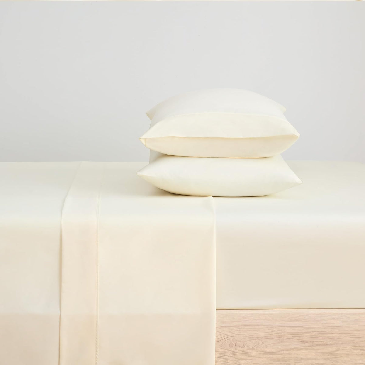 Arkwright Bulk Twin Flat Sheets - Pack of 6 - Soft Brushed Microfiber Hypoallergenic Top Sheet only with Wrinkle Resistant, Bedding Essentials for Hosts and Hotels, Ivory