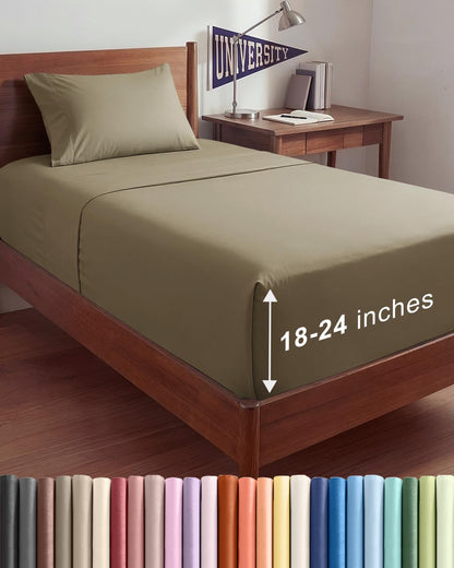 Extra Deep King Sheet Set - 4 Piece Breathable & Cooling - Antique White