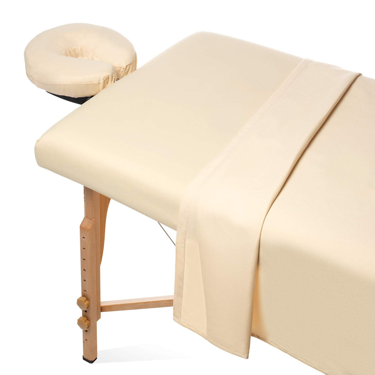 Saloniture 3-Piece Microfiber Massage Table Sheet Set - Premium Facial Bed Cover - Includes Flat and Fitted Sheets with Face Cradle Cover - White