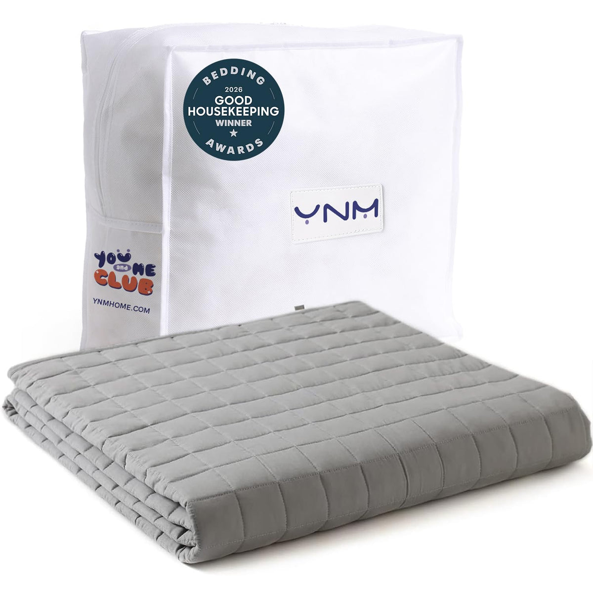 YnM 15lbs Weighted Blanket for Adults, 48x72 Inches, Dark Grey