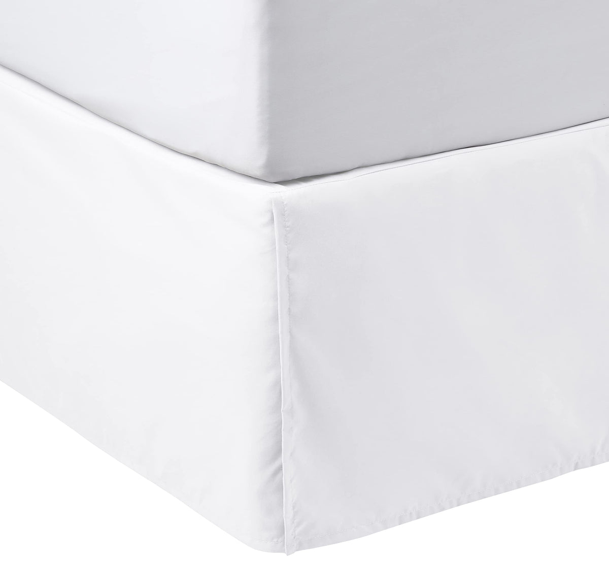 Amazon Basics Lightweight Pleated Bed Skirt, Wrinkle Resistant, Machine Washable, Full, Black, Solid