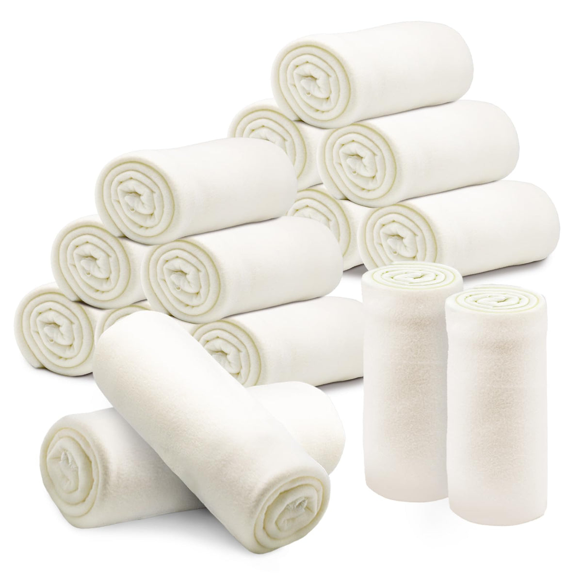 Fleece Throw Blankets Bulk 12PCS 60 x 50 in Soft Blankets Fabric Warm Lightweight Wool Blanket Cozy Coverlet for Beds Sofas Home Wedding Season (Light Gray)