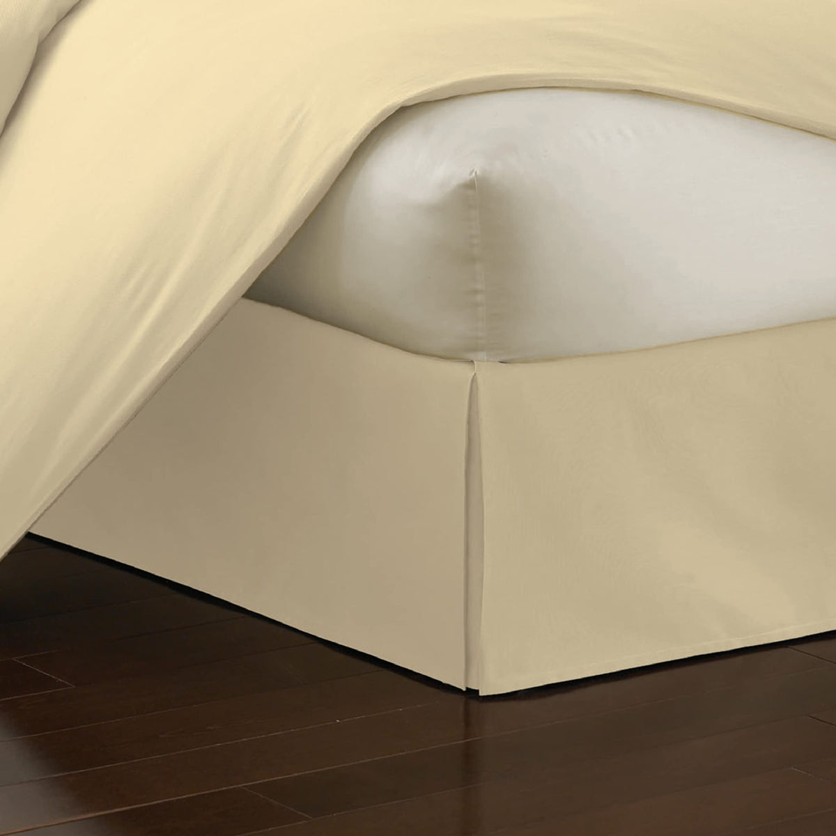 Fresh Ideas Bedding Tailored Bedskirt, Classic 14” Drop Length, Pleated Styling, Queen, Ivory