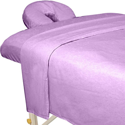 ForPro Premium Flannel 3-Piece Massage Sheet Set, Natural