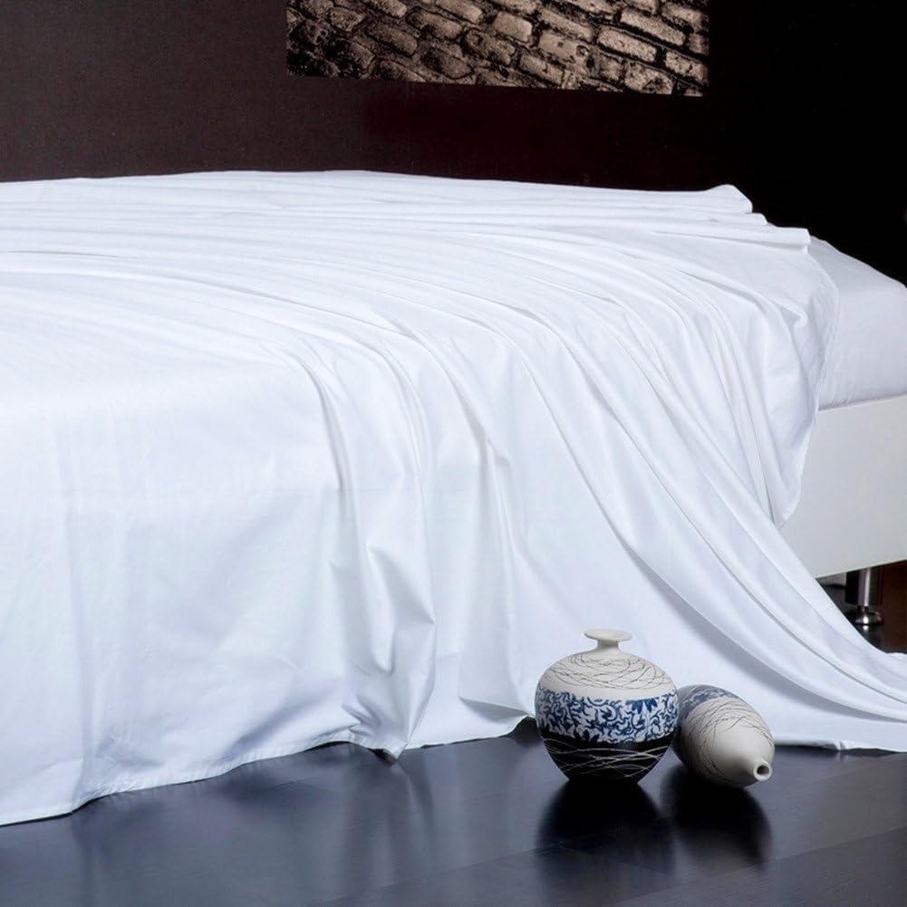 Twin Size Flat Sheet Single - 300 Thread Count 100% Egyptian Cotton Quality - Hotel Collection Flat Sheet Sold Separately - White