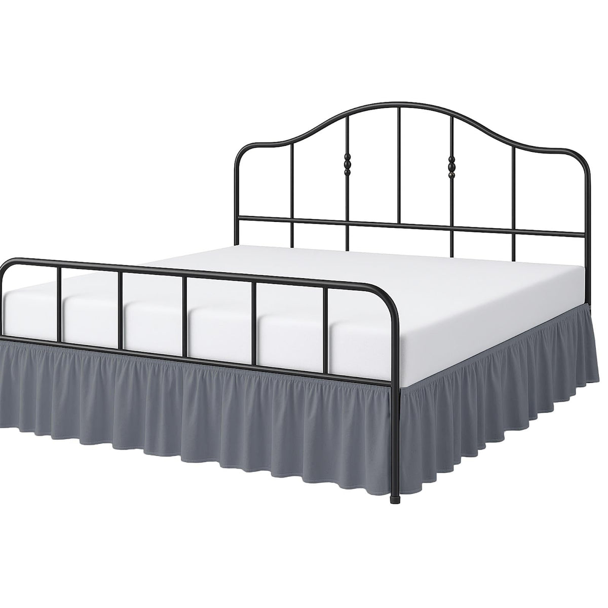 Cottington Lane Extra Long Ruffled College Dorm Bed Skirt 36 Inch Drop, Premium Hotel Collection Brushed Mircofiber Twin XL Dust Ruffle Raised Dorm Room Essentials and Decor, White Solid