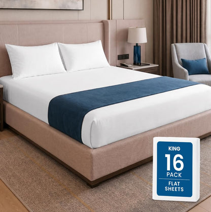 Queen Size Flat Sheet Only, Ultra Soft & Breathable Hotel Sheets, White
