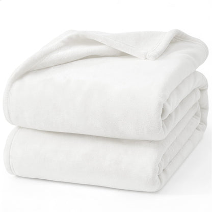 Hansleep Twin Grey Fleece Blanket, Soft Flannel Bed Blanket