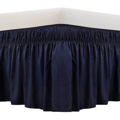 MEILA Wrap Around Elastic Bed Skirt for Queen & King Beds, 16" Drop, Beige