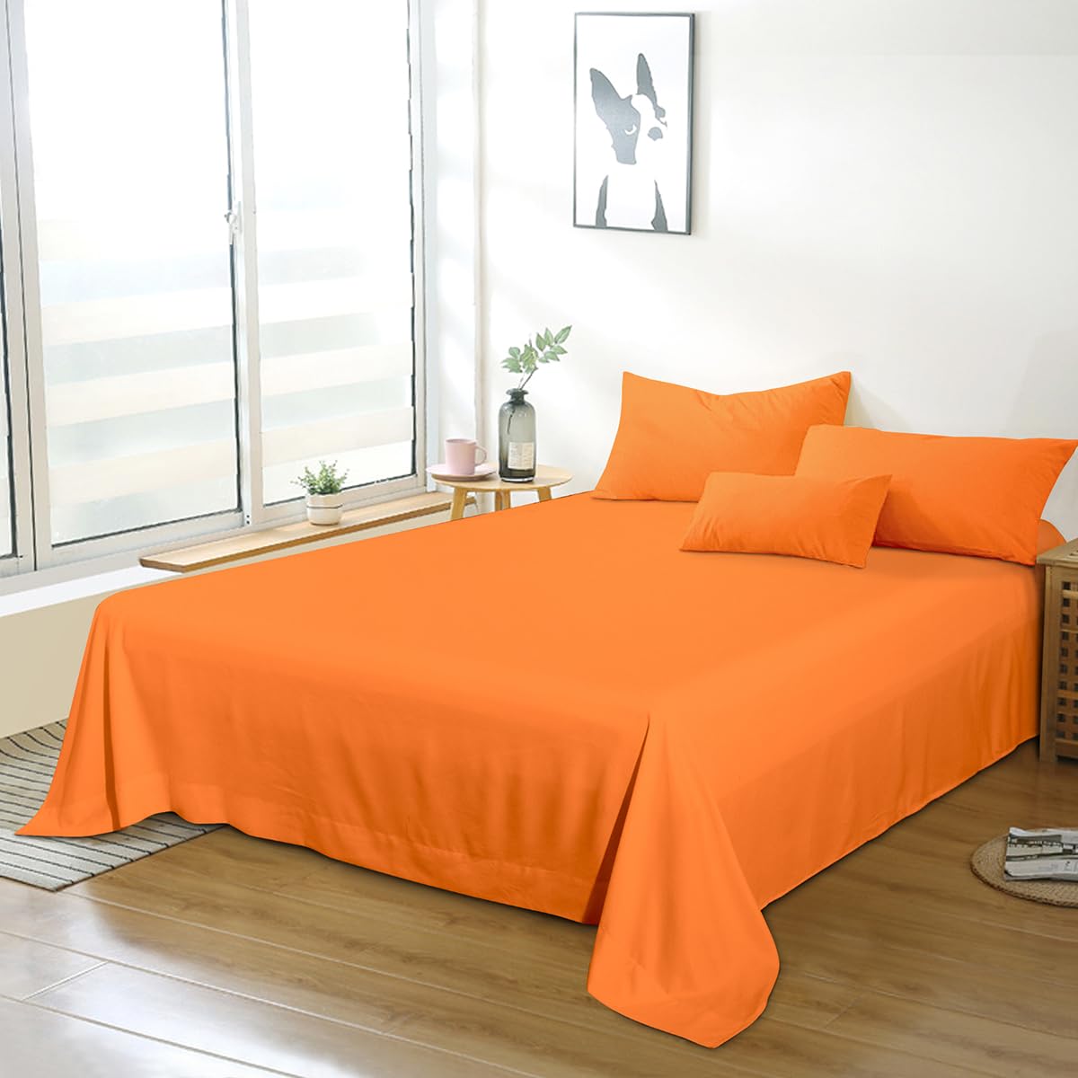 Bedding Twin Flat Sheet - Soft Brushed Microfiber, Shrinkage and Fade Resistant Top Sheet - Easy Care - 1 Flat Sheet Only, Pink