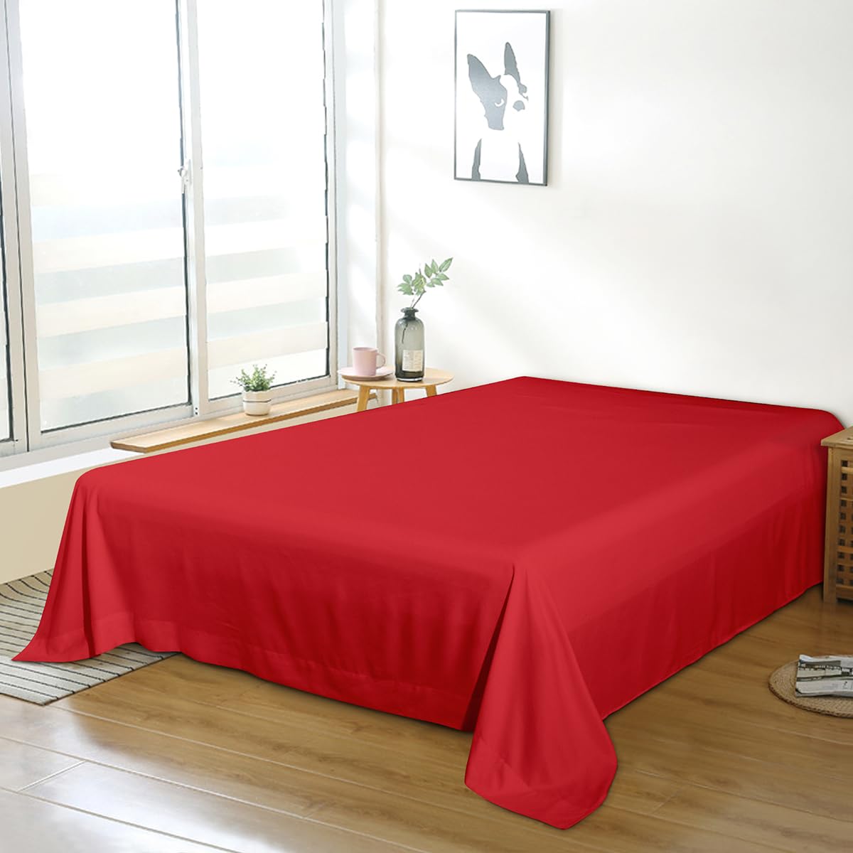 Bedding Twin Flat Sheet - Soft Brushed Microfiber, Shrinkage and Fade Resistant Top Sheet - Easy Care - 1 Flat Sheet Only, Pink