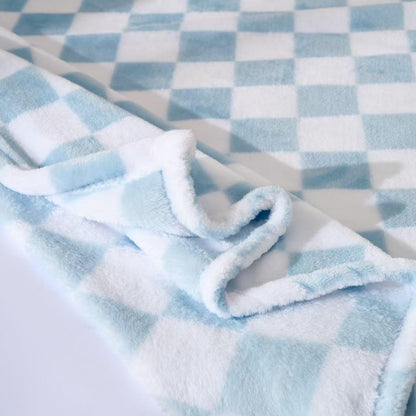 4 Pcs Baby Blankets, Fluffy Small Crib Baby Blankets for Boys, Fleece Checkered Blanket, Toddler Receiving Blankets 30×40