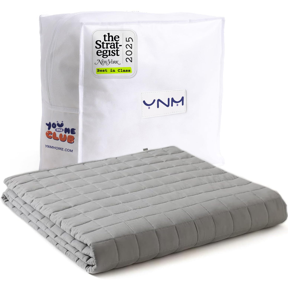 YnM 15lbs Weighted Blanket for Adults, 48x72 Inches, Dark Grey