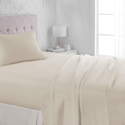 Amazon Basics Lightweight Breathable Wrinkle-Free Brushed Microfiber 3-Piece Bed Sheet Set with 14-Inch Deep Pockets, Twin, Bright White, Solid