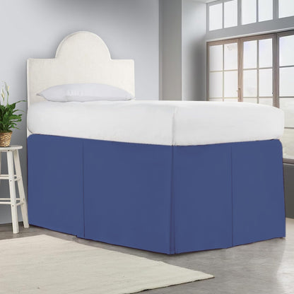 Crown Collection Full XL 32" Inch Drop Long Dorm Bed Skirt, Split Corner & Box Plated College Dorm Room Bed Skirts, Split Corner, Easy Care, No Wrinkle Microfiber Bed Skirt