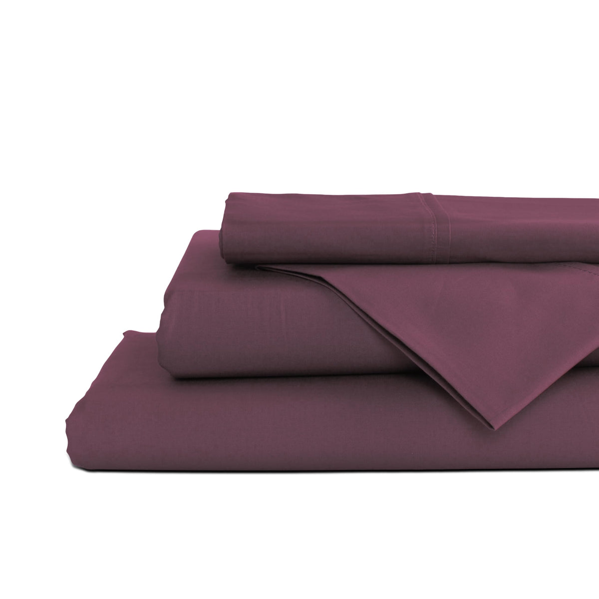 Linen Home 100% Cotton Percale Sheets Queen Size 4 Pc Cooling Set - White