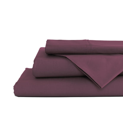 Linen Home 100% Cotton Percale Sheets Queen Size 4 Pc Cooling Set - White