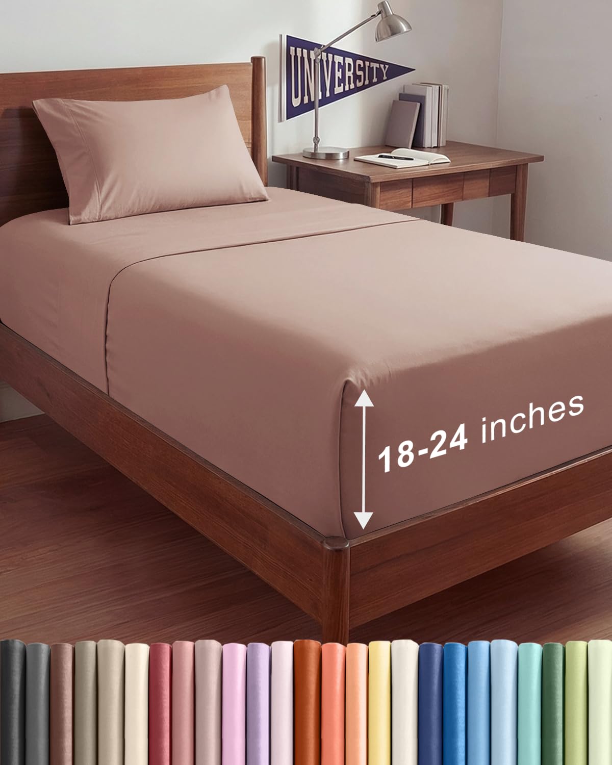 Extra Deep King Sheet Set - 4 Piece Breathable & Cooling - Antique White