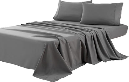 Kingnex Oversized King Flat Sheet 132x110 Top Sheet Only Grey