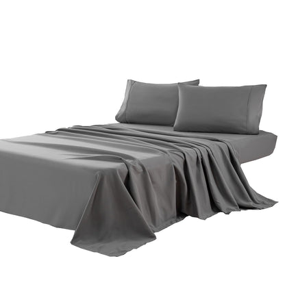 Kingnex Oversized King Flat Sheet 132x110 Top Sheet Only Grey