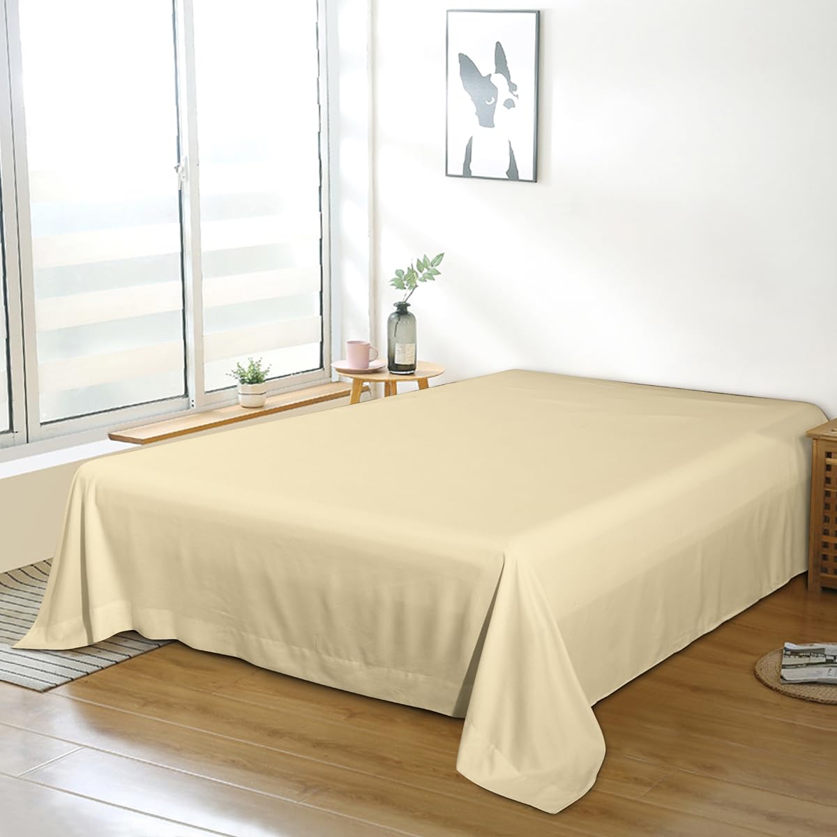 Bedding Twin Flat Sheet - Soft Brushed Microfiber, Shrinkage and Fade Resistant Top Sheet - Easy Care - 1 Flat Sheet Only, Pink