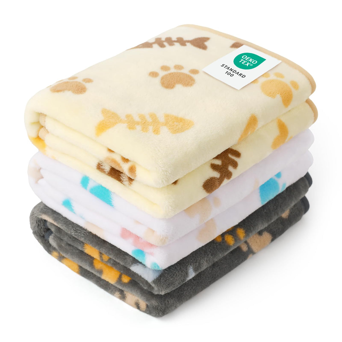 Luciphia Dog Blanket 3 Pack, Soft Cozy Fleece Throw for Puppy Cat,23"x16"
