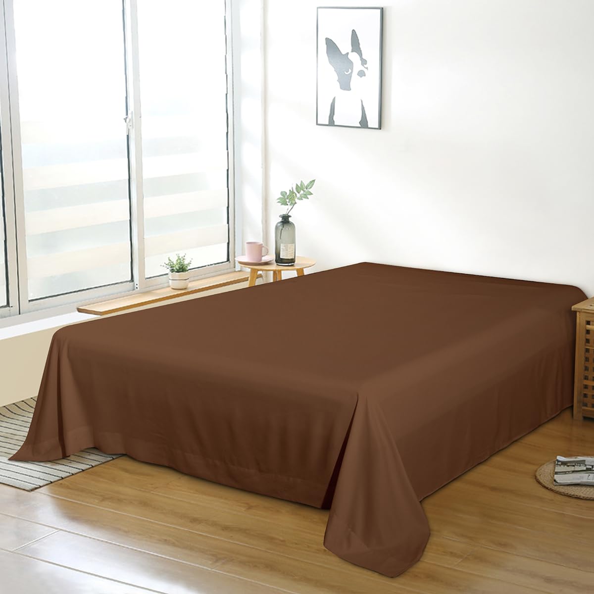 Bedding Twin Flat Sheet - Soft Brushed Microfiber, Shrinkage and Fade Resistant Top Sheet - Easy Care - 1 Flat Sheet Only, Pink