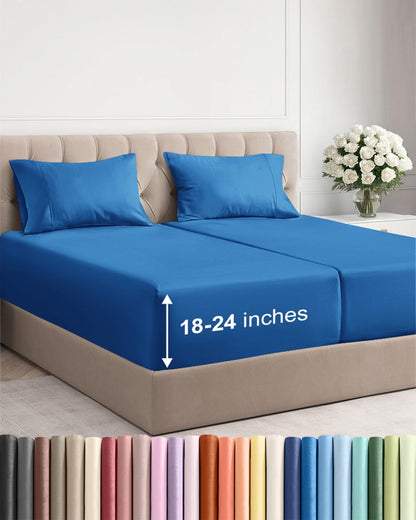 Extra Deep King Sheet Set - 4 Piece Breathable & Cooling - Antique White